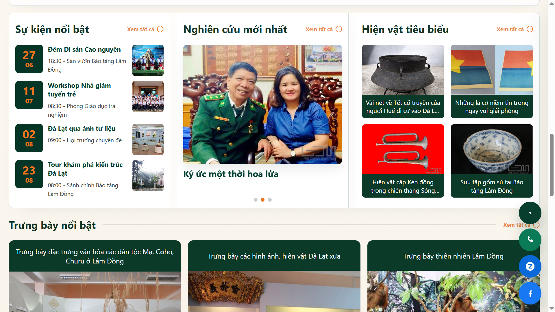 Website Bảo Tàng Tỉnh Lâm Đồng