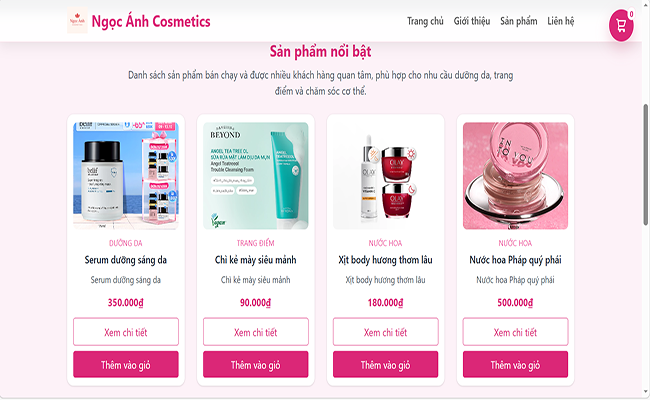 Website bán mỹ phẩm