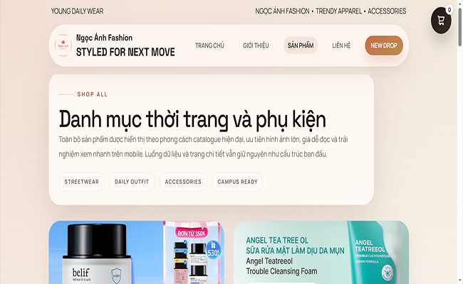 Website bán đồ thới trang